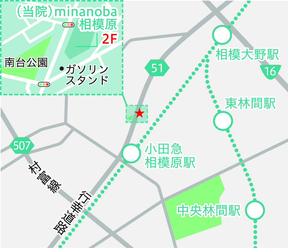 minanobaよしむら整形外科のイラストマップ